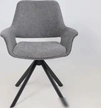 Стул с подлокотниками Мамадома Offy-R 360 (g22 Graphite шенилл Lux - Graphite замша Lux/черный) – фото товара