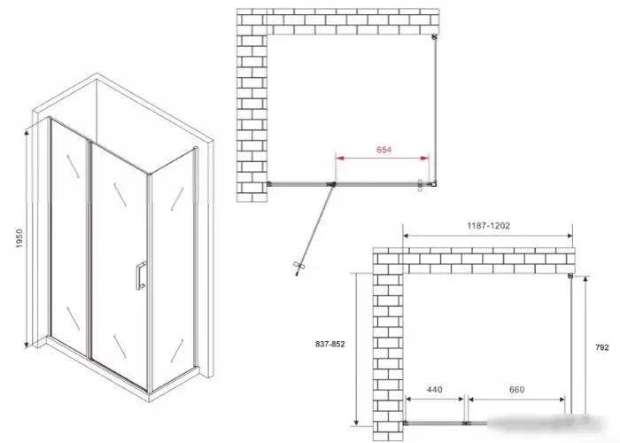 Душевой уголок Abber Sonnenstrand AG04120MS-S85M - фото товара