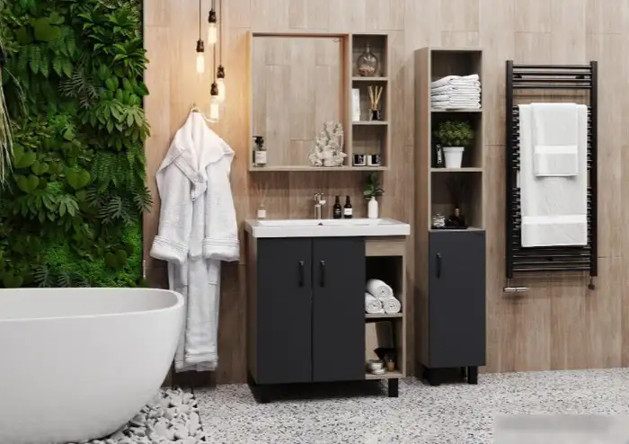 Onika Тумба под умывальник Тимбер 70.10 107057 (серый матовый/дуб сонома) – фото товара