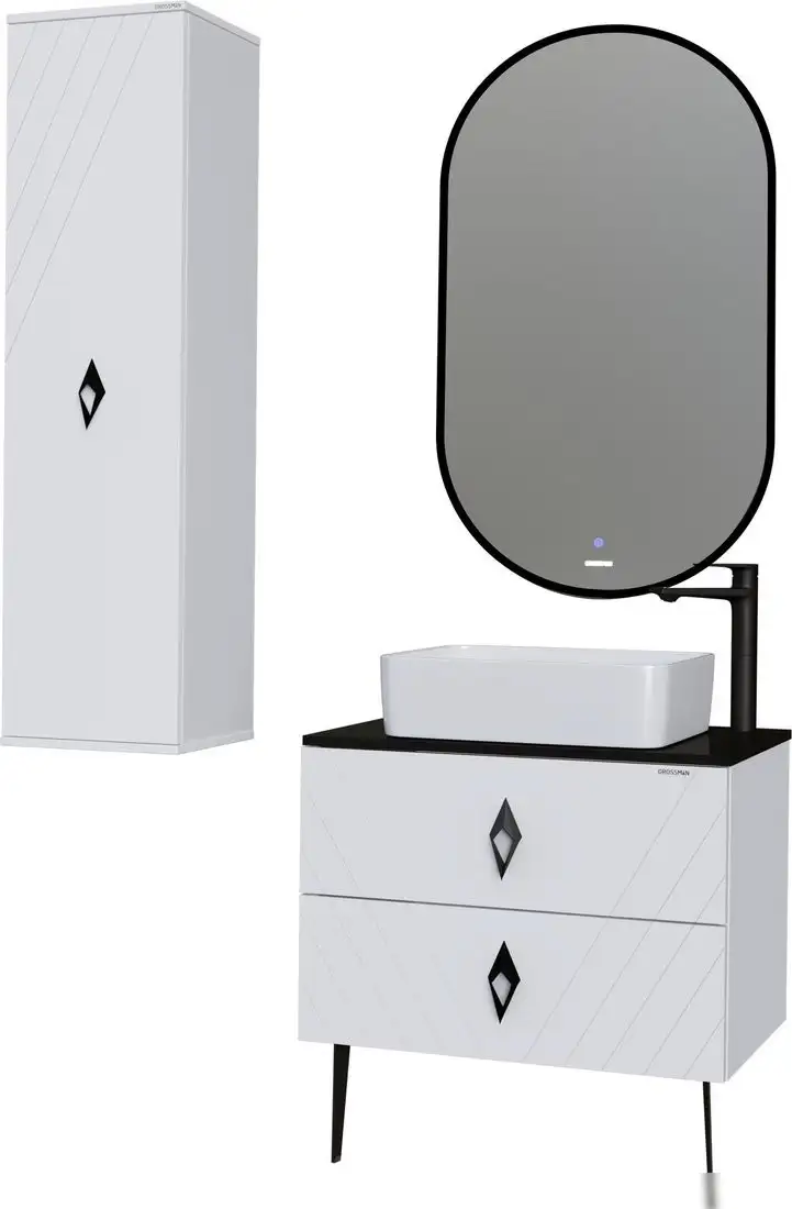 Grossman Шкаф-полупенал для ванной Вива 35 303511 – фото товара