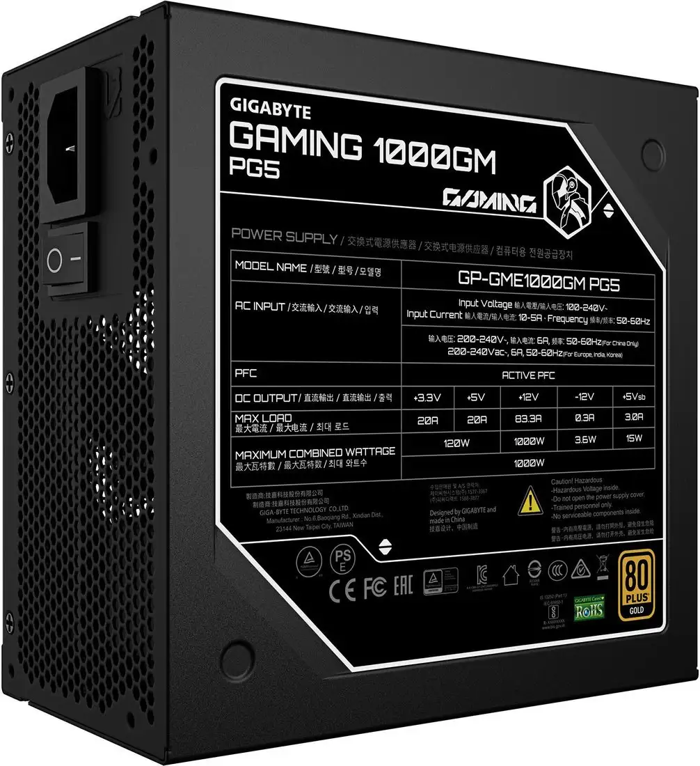 Блок питания Gigabyte Gaming 1000GM PG5 – фото товара