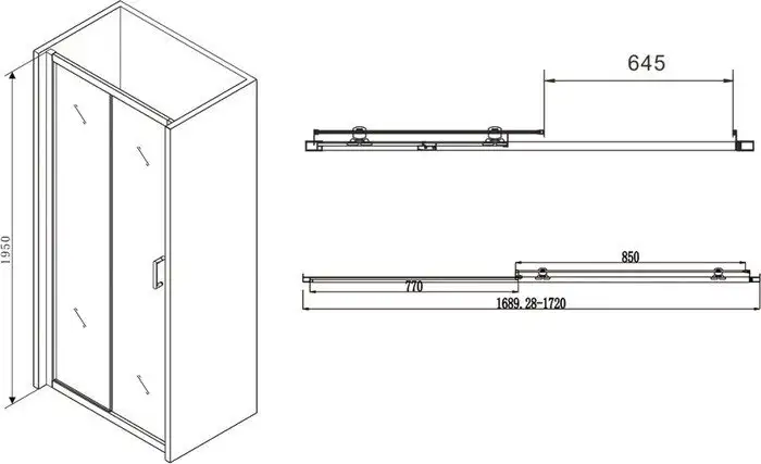 Душевая дверь Abber Schwarzer Diamant AG30170B - фото товара