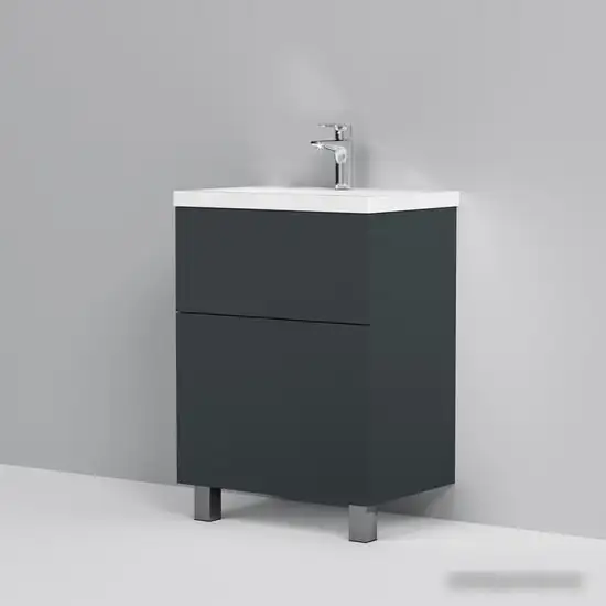 AM.PM Тумба под умывальник Gem 60 M90FSX06022GM32 (2 ящика, графит) – фото товара