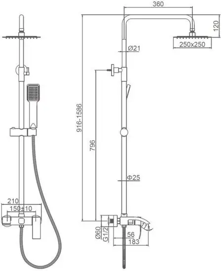 Душевая система Ledeme L72417 - фото товара