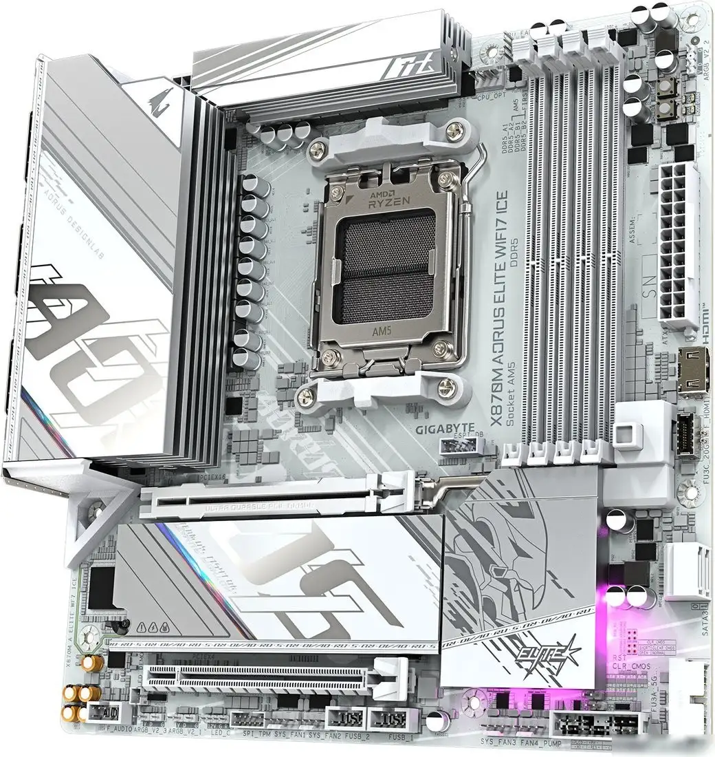 Материнская плата Gigabyte X870M Aorus Elite WiFi7 Ice – фото товара