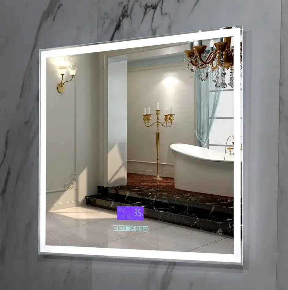 Пекам Зеркало Greta 90x80 greta-90x80M (с подсветкой, с многофункциональной панелью) – фото товара