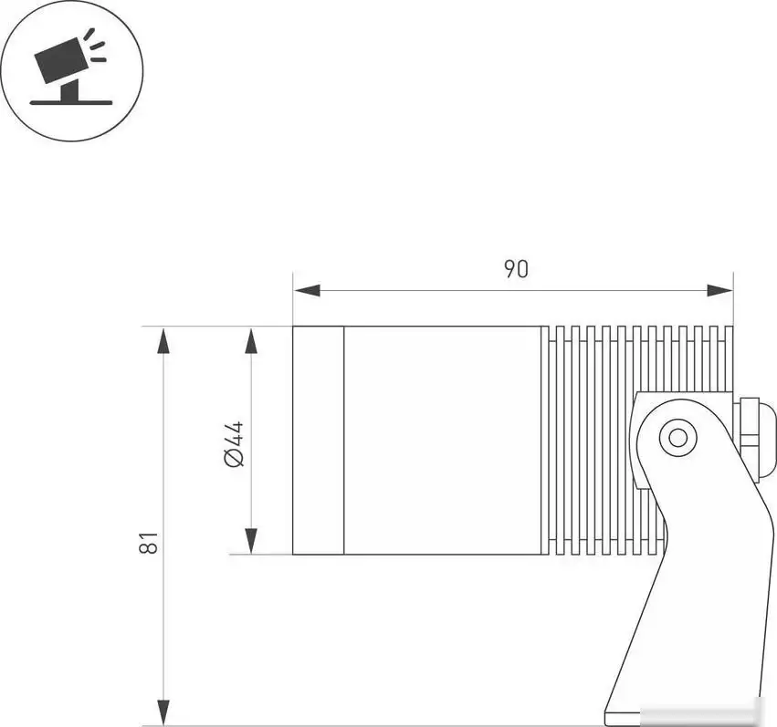 Уличный накладной светильник Arlight ALT-RAY-R44-8W Day4000 (DG, 33 deg, 230V) 042583 – фото товара