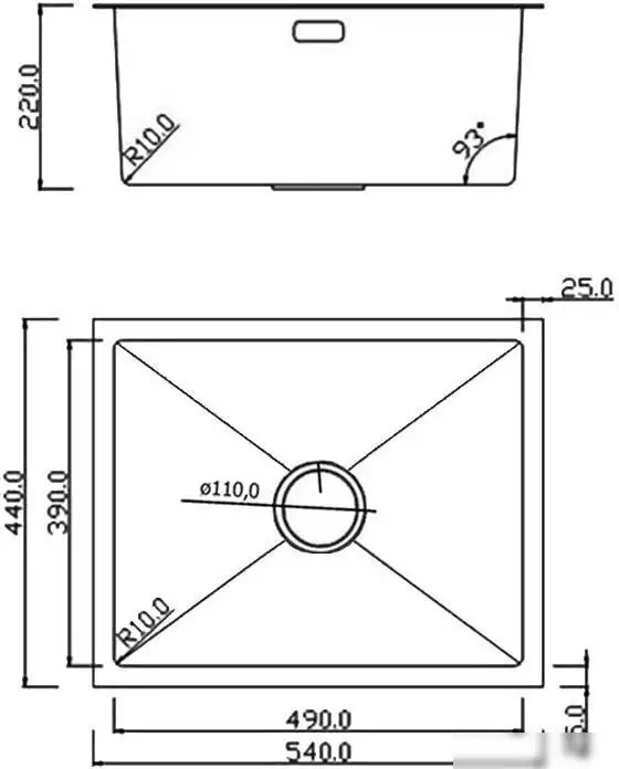 Кухонная мойка Roxen Uno 560210-54B - фото товара