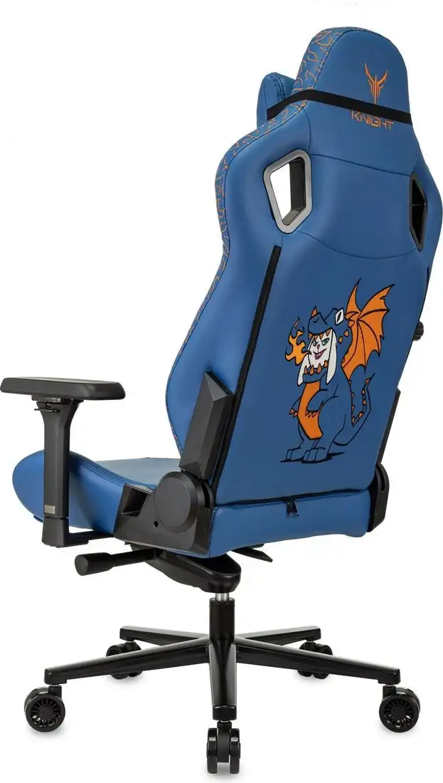 Игровое (геймерское) кресло Knight Craft Dragon (синий экокожа) – фото товара