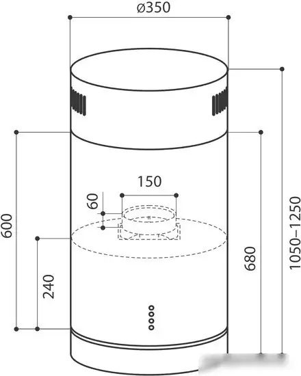 Кухонная вытяжка LEX Tubo Isola 350 (нержавеющая сталь) - фото товара