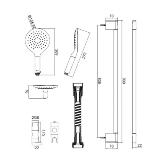 Душевой гарнитур Bravat Snow D157CP-2 - фото товара