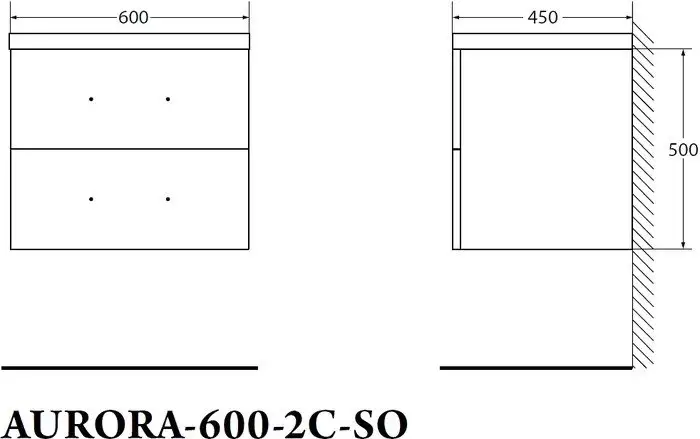 BelBagno Тумба под умывальник Aurora-600-2C-SO-RT (rovere tabacco) – фото товара