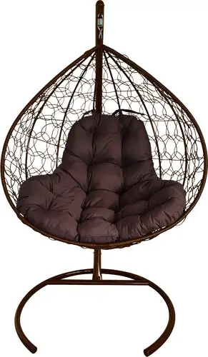 Подвесное кресло M-Group XL 11120205 (коричневый ротанг/коричневая подушка)