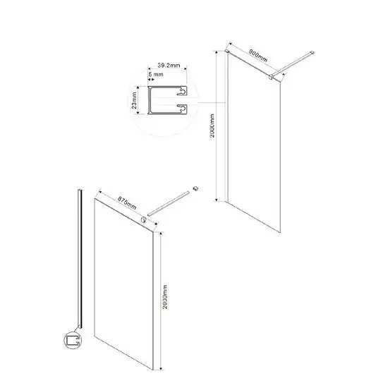 Душевая стенка Vincea Walk-In VSW-1H900CLB (матовый черный/прозрачное) - фото товара