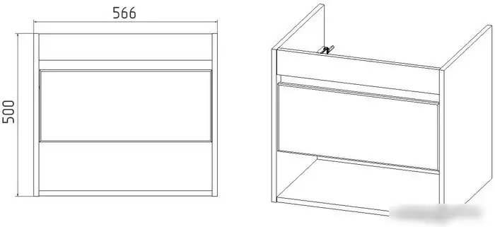 Viant Тумба под умывальник Бостон Como 60 VBOS60CO-T1YP – фото товара