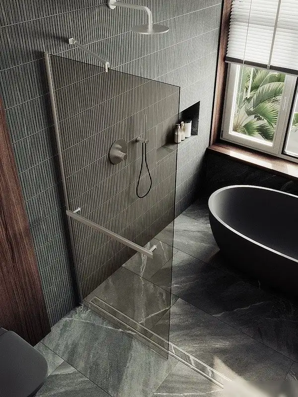 Душевая стенка MaybahGlass 69x195 MGD-721-5ш (бронзовое стекло/хром матовый) - фото товара
