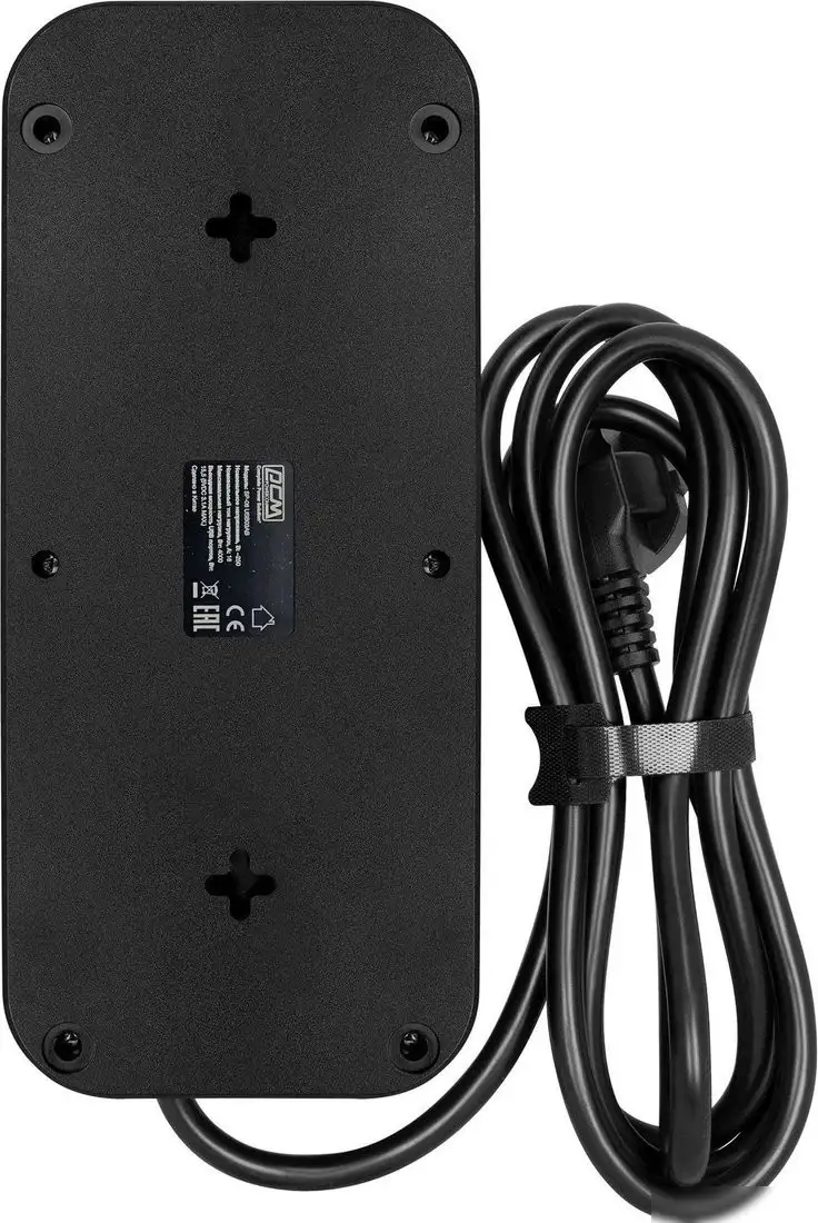 Сетевой фильтр Powercom SP-08 USB03AB (1.8 м, 8 розеток, черный) – фото товара