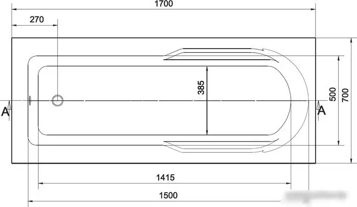 Ванна Cersanit Santana 170x70 (с ножками) - фото товара