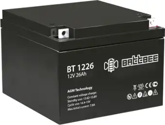 Аккумулятор для ИБП BattBee BT 1226 (12В/26Ач) – изображение в каталоге