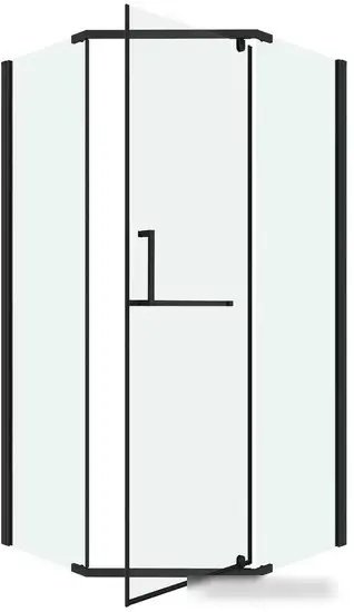 Душевой уголок Grossman Pragma 100x100x195 302.K33.03.1010.21.00 (черный матовый/прозрачное стекло) - фото товара