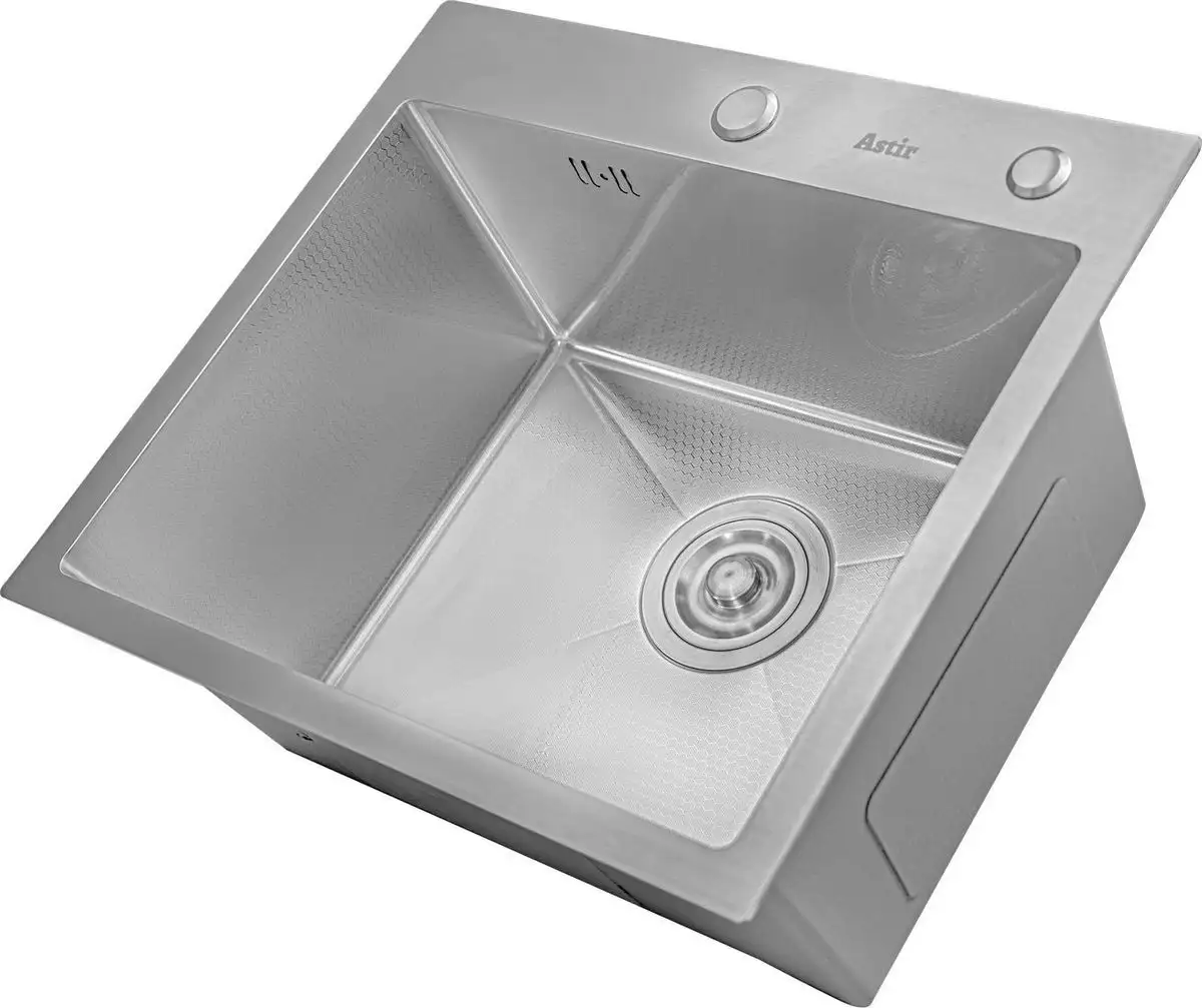 Кухонная мойка Astir Decor Satin 45x50 (с сифоном, дозатором и коландером) - фото товара