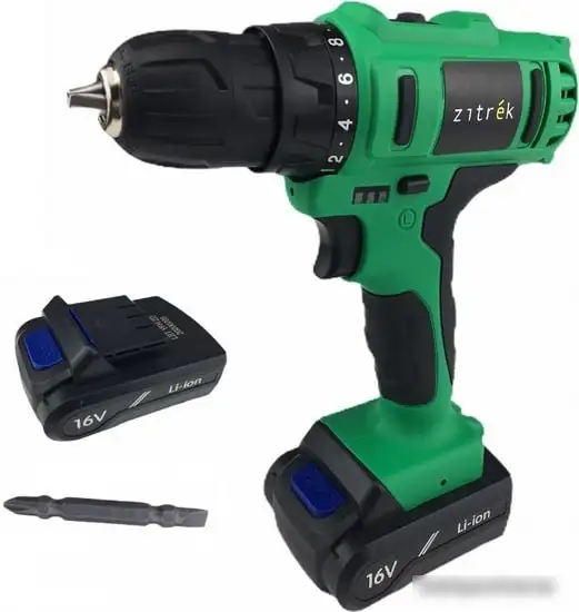 Дрель-шуруповерт Zitrek Greenpower 16-Li 063-4075 (с 2-мя АКБ, кейс) – фото товара