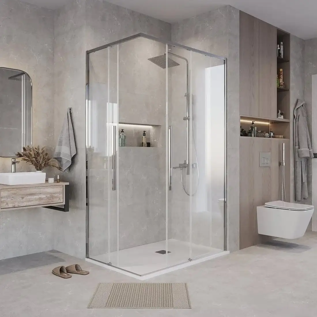 Душевой уголок Grossman Galaxy 120x80x195 300.K33.01.1280.10.00 (хром/прозрачное стекло) - фото товара