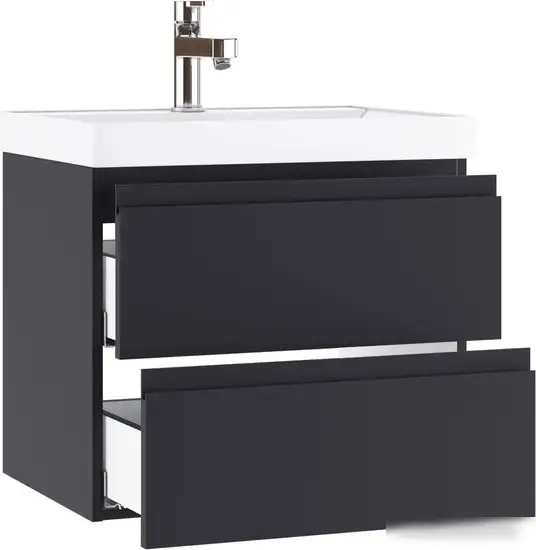 Домино Тумба под умывальник Classica 60 Graffo подвесная В2 DGr2111T (графит матовый) – фото товара