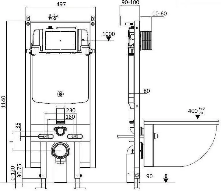 Унитаз подвесной WeltWasser Amberg 497 ST + Nesenbach 004 GL-WT + Amberg RD-WT - фото товара