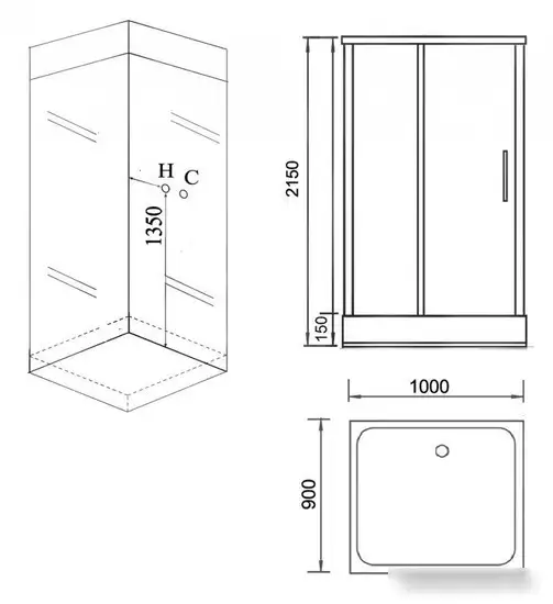 Душевая кабина Grossman GR166 90x100 - фото товара
