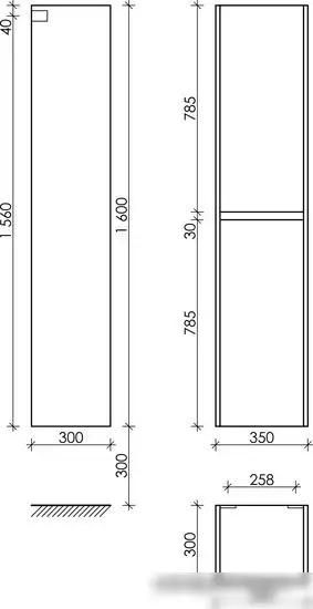 Sancos Шкаф-пенал Libra PLB35W (белый глянец) – фото товара