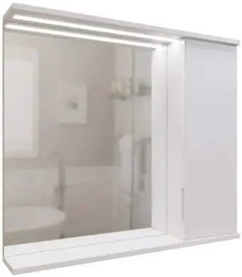 Mixline Шкаф с зеркалом для ванной Лайн 80 553018 (правый, с подсветкой) – изображение в каталоге