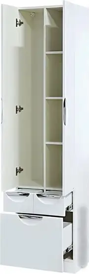 Мебель для ванных комнат Misty шкаф-пенал Жасмин-50 без корзины (белая эмаль) – фото товара