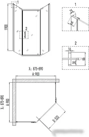 Душевой уголок Niagara NG-6805-08 90x90x190 - фото товара