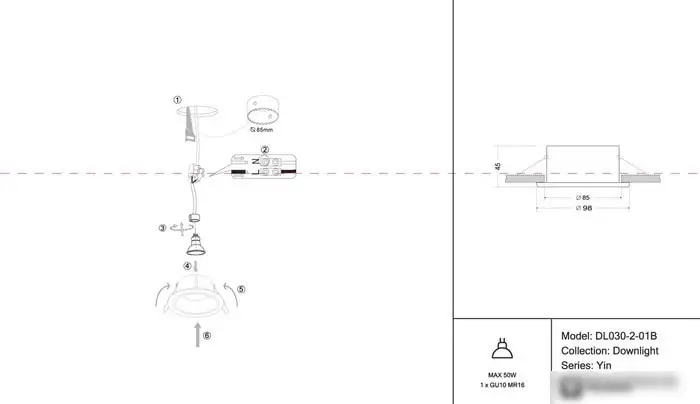 Точечный светильник Maytoni Yin DL030-2-01B – фото товара