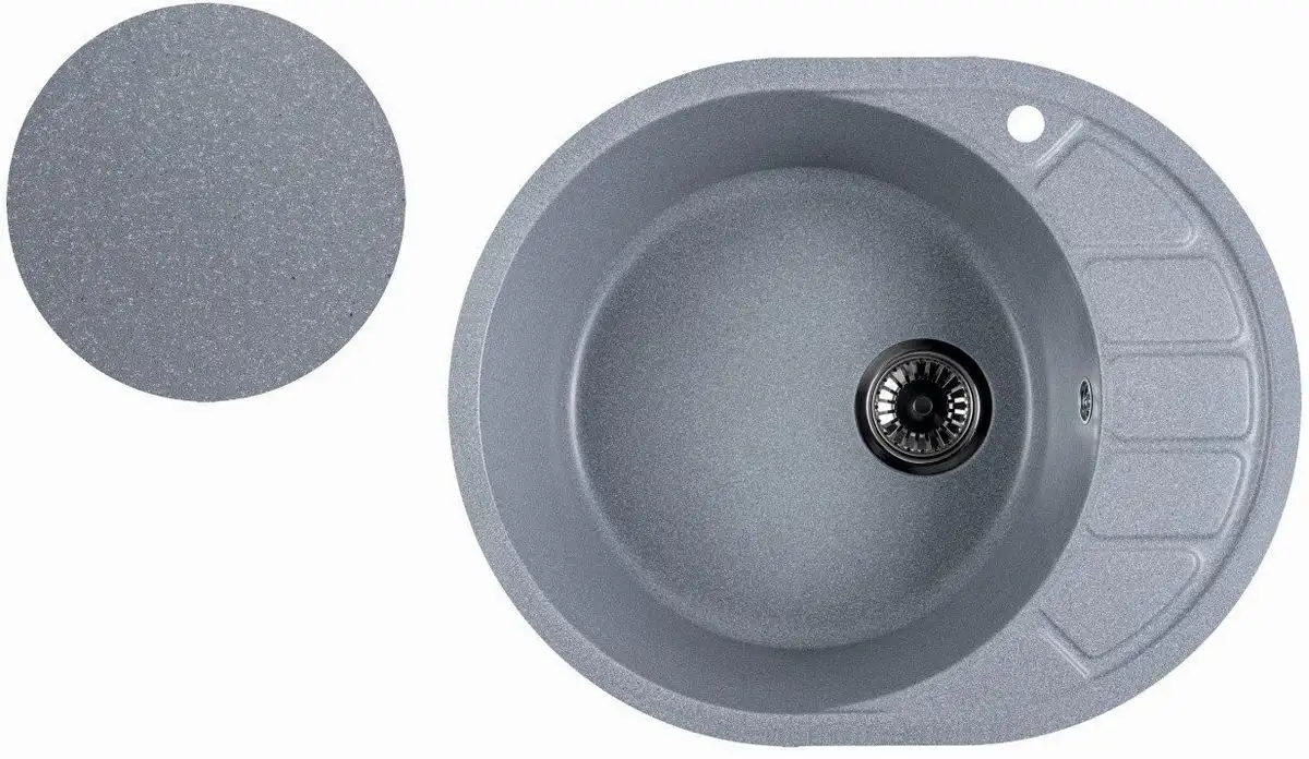 Кухонная мойка Marblan Ovata L (серебристый) - фото товара