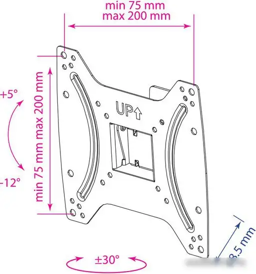 Кронштейн Kromax OPTIMA-202 (черный) – фото товара