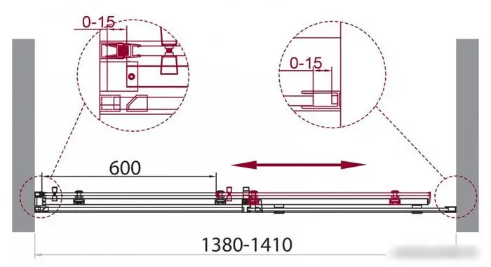 Душевая дверь BelBagno ACQUA-BF-1-140-C-Cr - фото товара