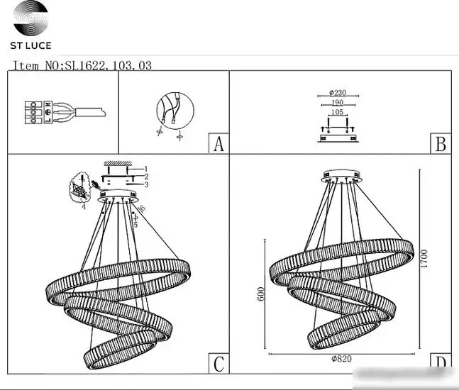 Подвесная люстра ST Luce Tivoli SL1622.103.03 – фото товара