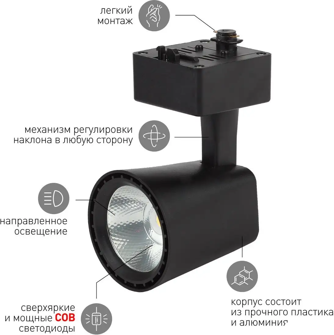 Трековый светильник ЭРА TR4-10 BK Б0032163 (черный) – фото товара