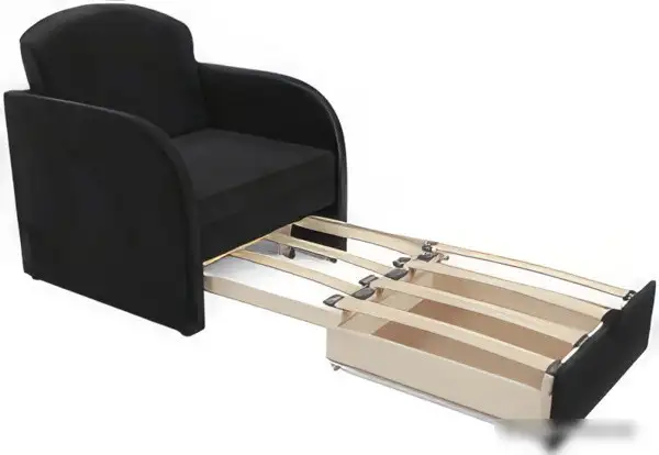 Кресло-кровать Мебель-АРС Малютка (велюр, черный НВ-178 17)
