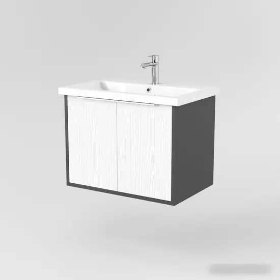 Дабер Тумба под умывальник 018 Cersanit Como 70 Т18.7С.0.20Б (белый древесный/серый/ручка белая) – фото товара