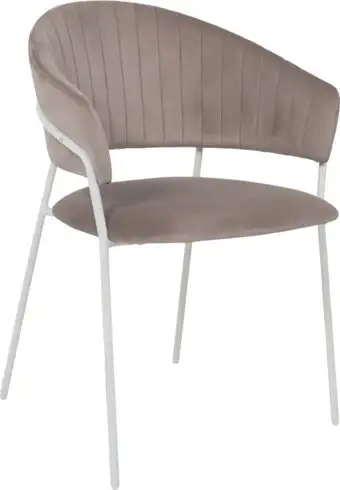 Стул с подлокотниками Алвест AV 433 (светло-коричневый бархат H-61/белый) – изображение в каталоге