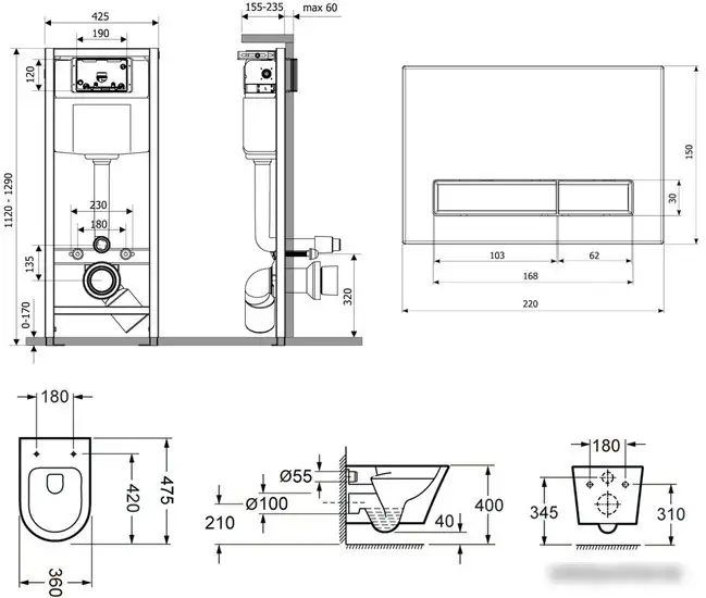 Унитаз Lavinia Boho Biore Compacto Rimless 6 в 1 77040087 - фото товара