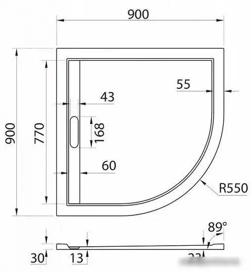 Экран под ванну Cezares Tray-AS-R-90-100-SCR-nero – фото товара