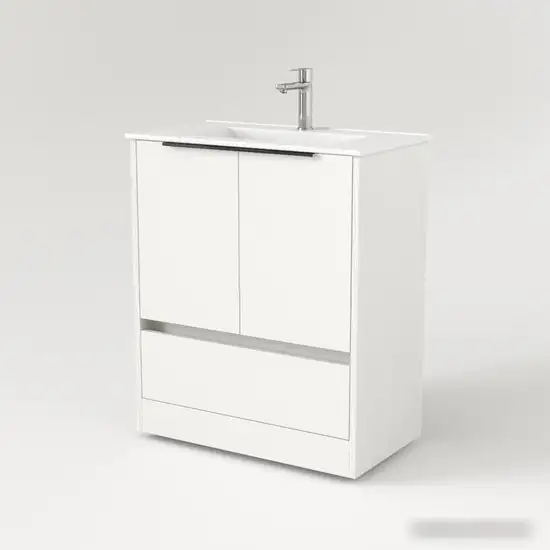 Дабер Тумба под умывальник 017 70 Т17.7.0.5Ч (белый древесный/ручка черная) – фото товара