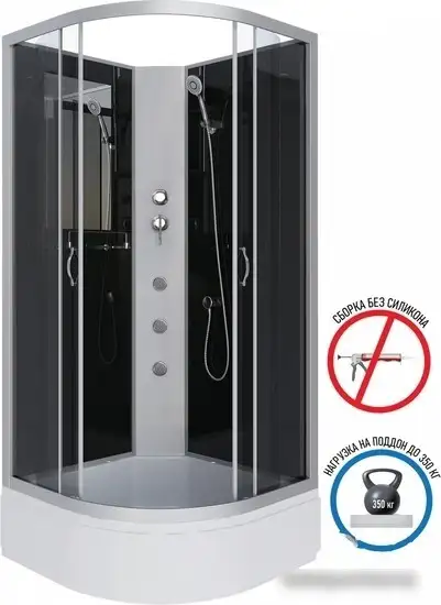 Душевая кабина Niagara NG-3502-14BKG 100x100 (тонированное стекло) - фото товара