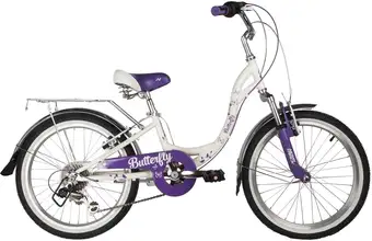 Детский велосипед Novatrack Butterfly 6.V 20 2022 20SH6V.BUTTERFLY.VL22 (белый/фиолетовый) – изображение в каталоге