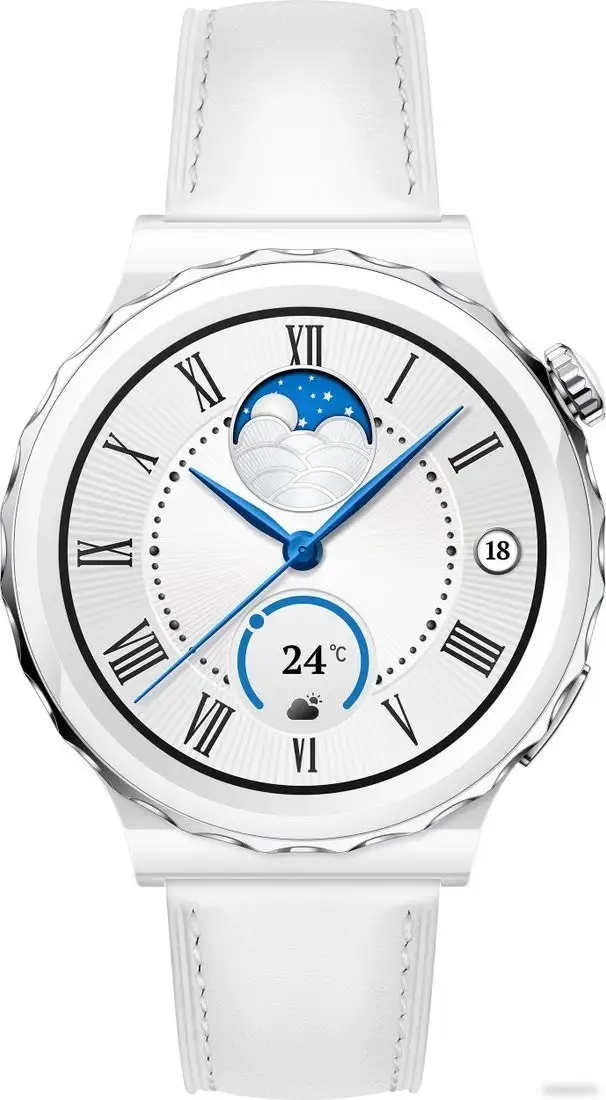 Умные часы Huawei Watch GT 3 Pro Ceramic 43 мм (белый/кожа) – фото товара
