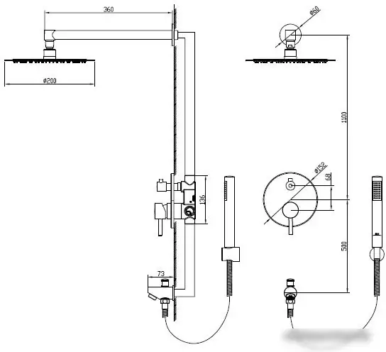 Душевая система RGW SP-52 (хром) - фото товара